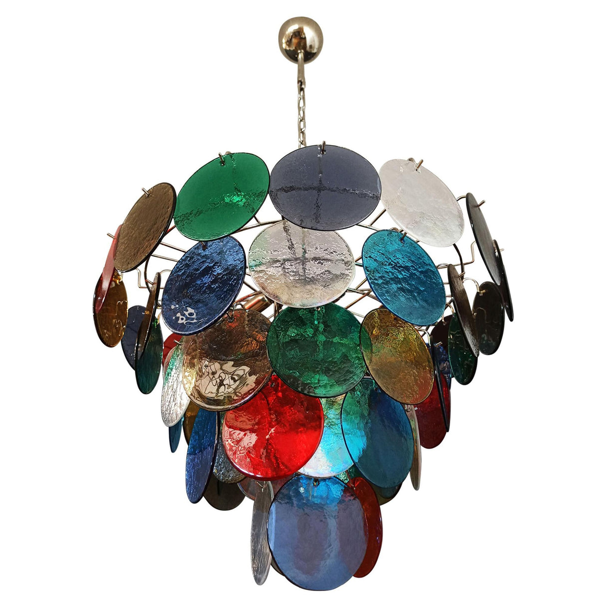 Elegant Murano Disc Multicolored Chandelier