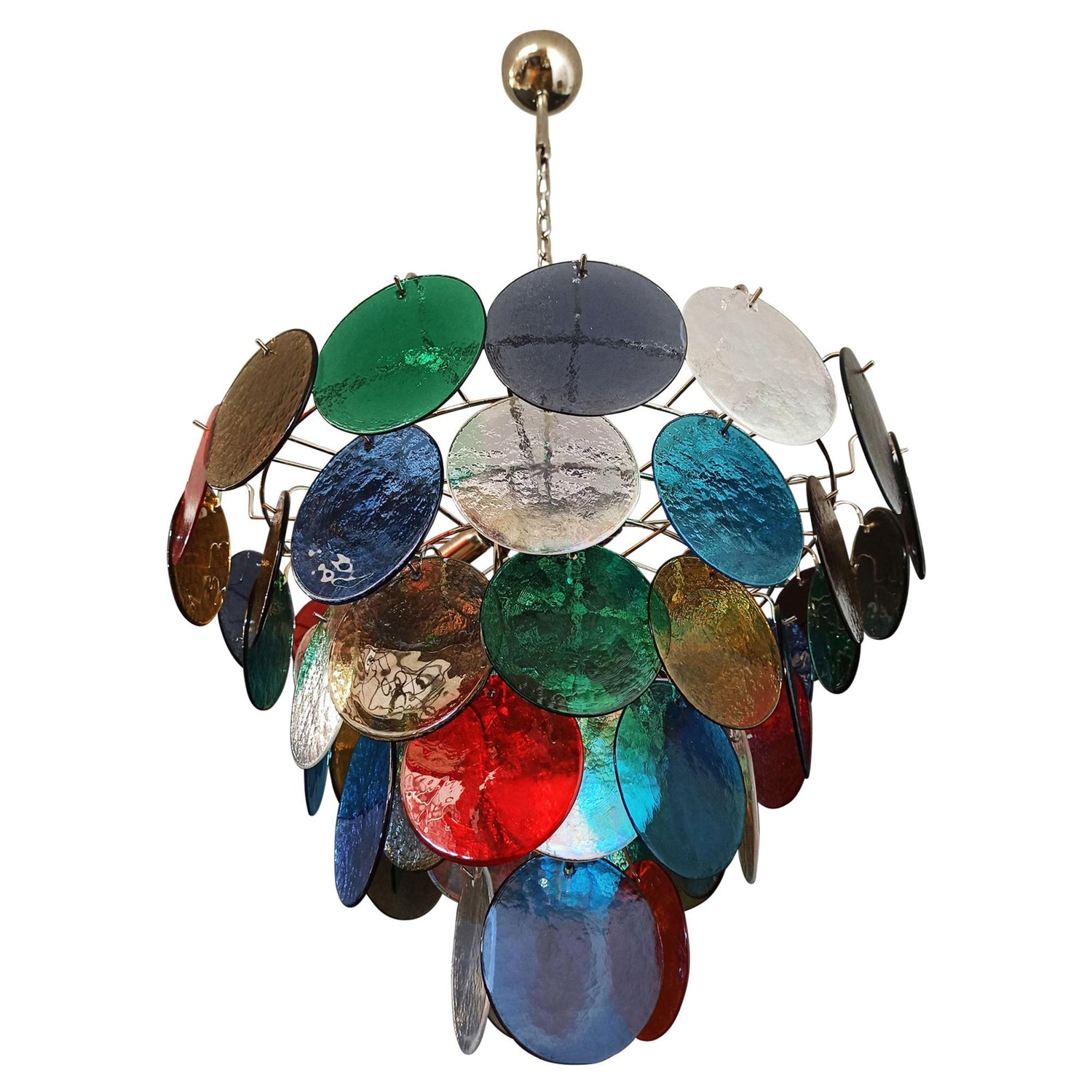Elegant Murano Disc Multicolored Chandelier