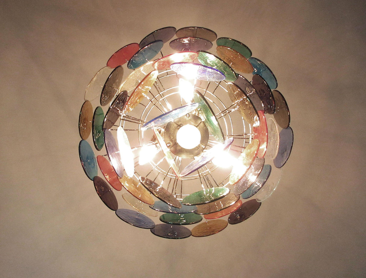 Elegant Murano Disc Multicolored Chandelier