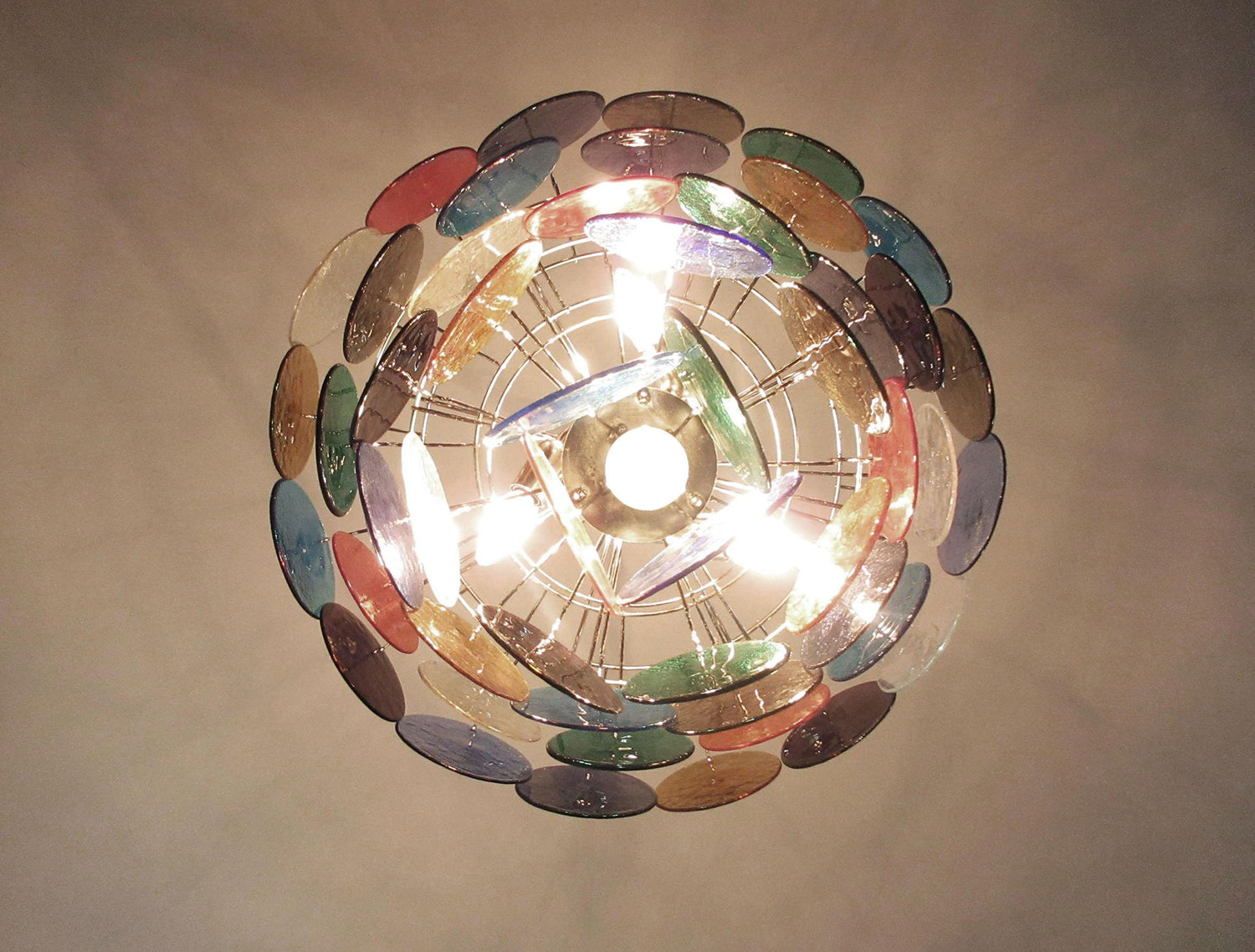 Elegant Murano Disc Multicolored Chandelier