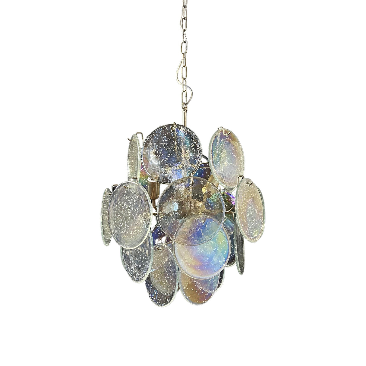 Vintage Murano Iridescent Glass Chandelier
