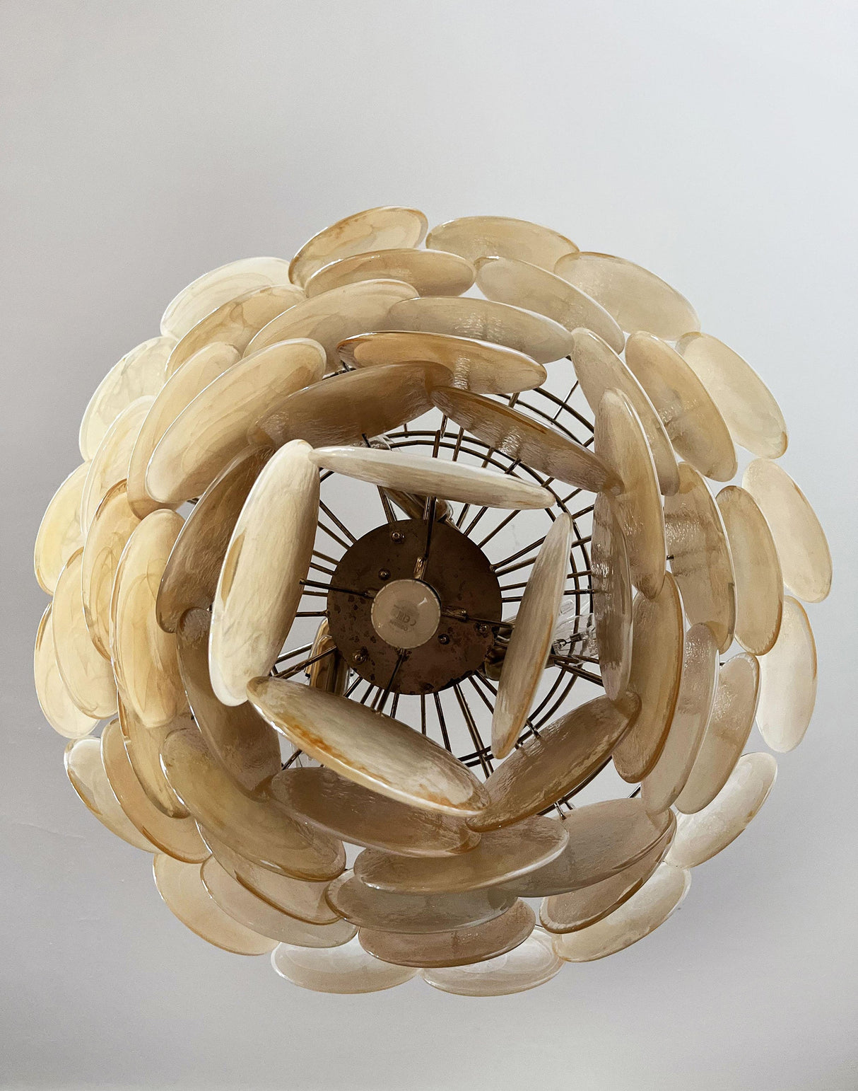 Elegant Murano Disc Gold Chandelier