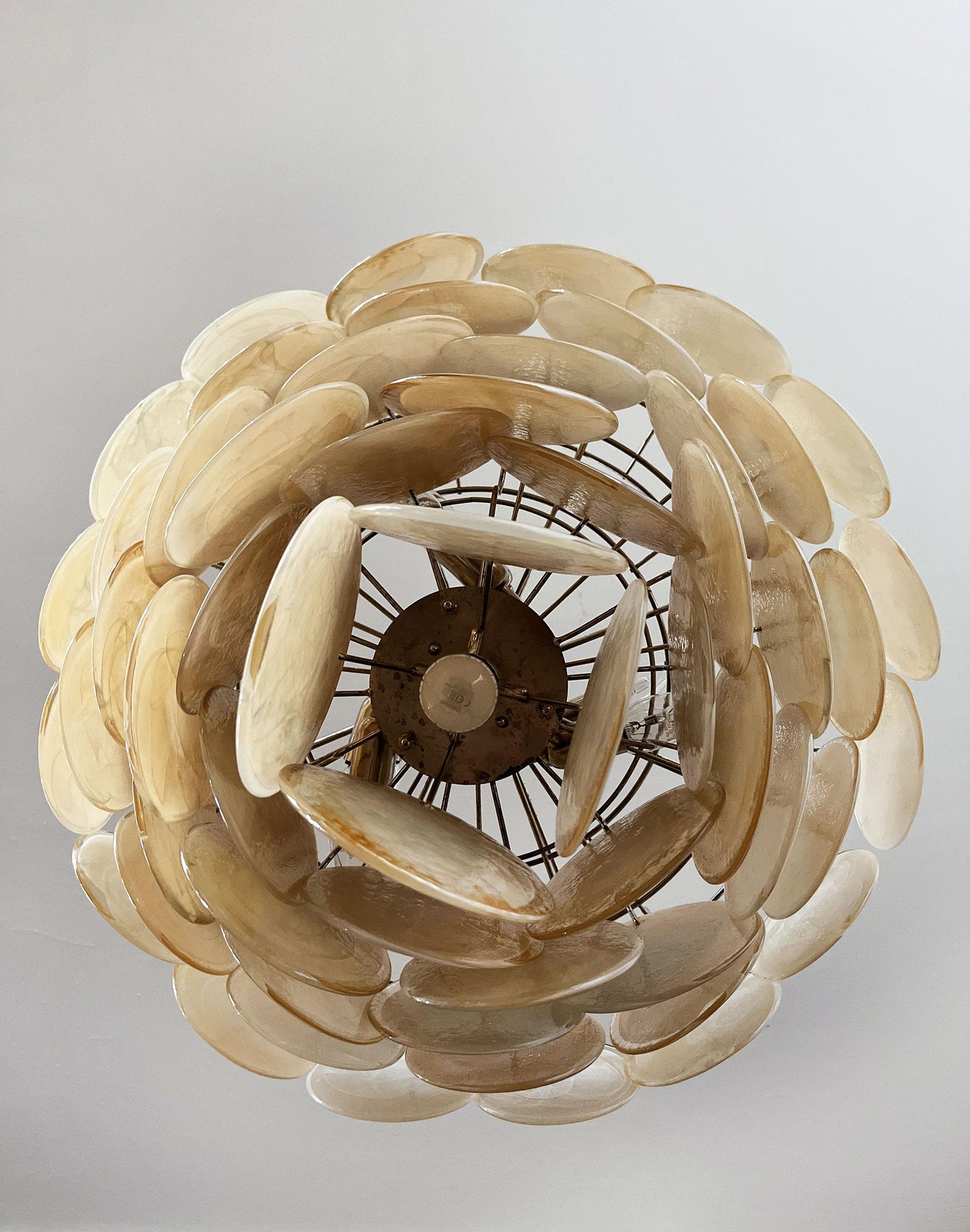 Elegant Murano Disc Gold Chandelier