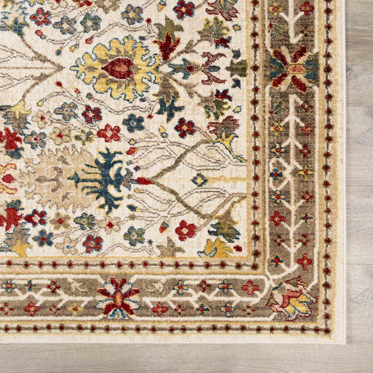 Neola White/Brown Oushak Rug