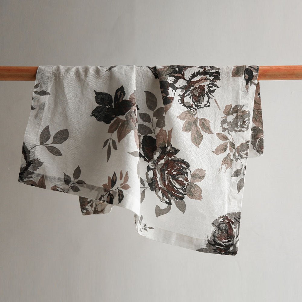 Eggplant and Grey Roses Napkins