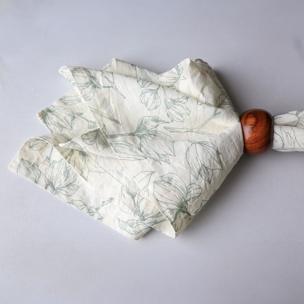 Grey and Green Lilies Napkins