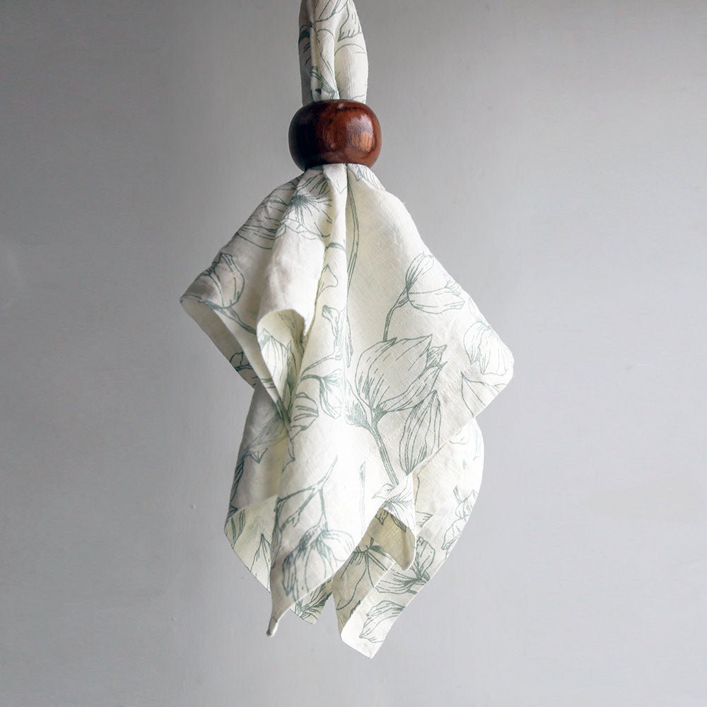 Grey and Green Lilies Napkins