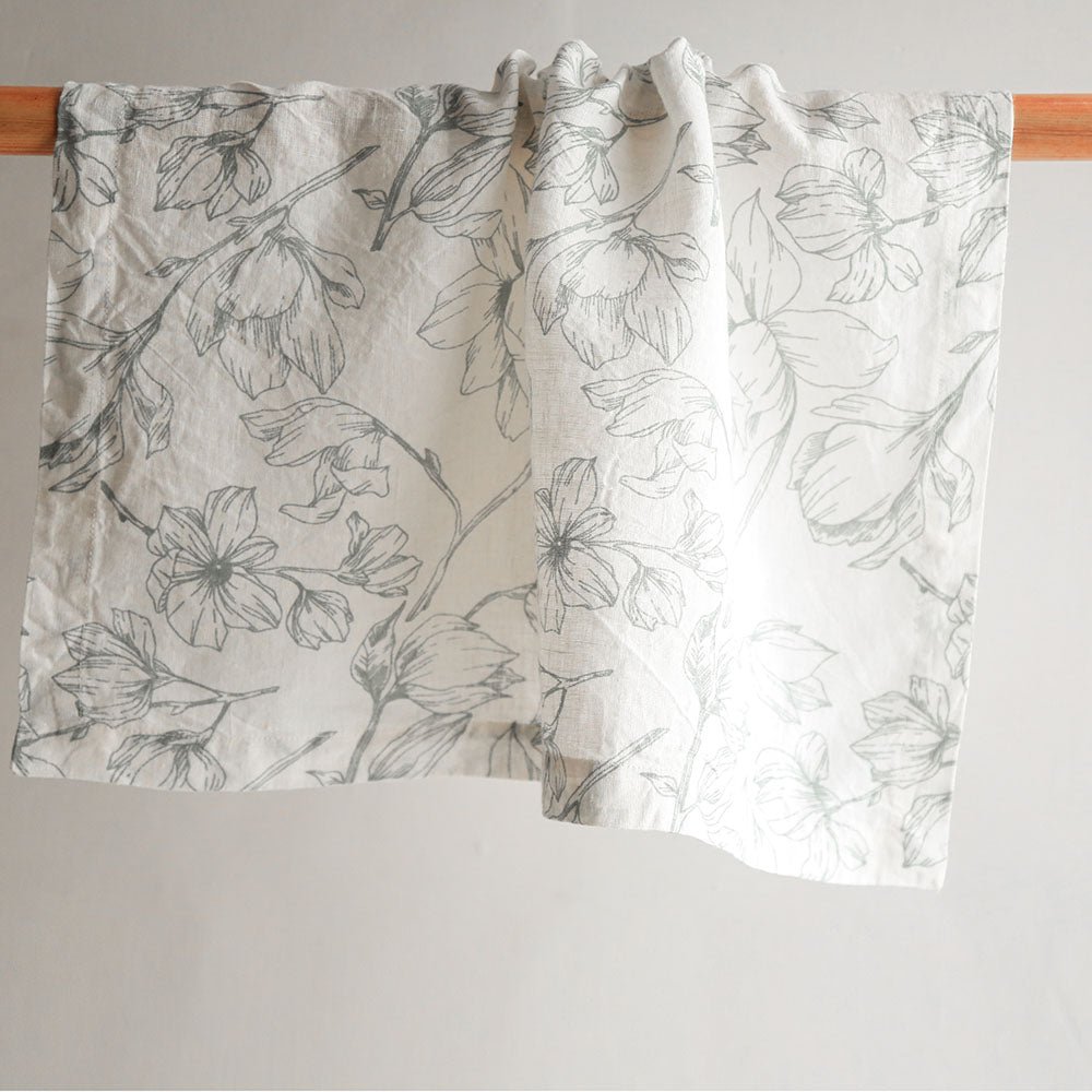 Grey and Green Lilies Napkins
