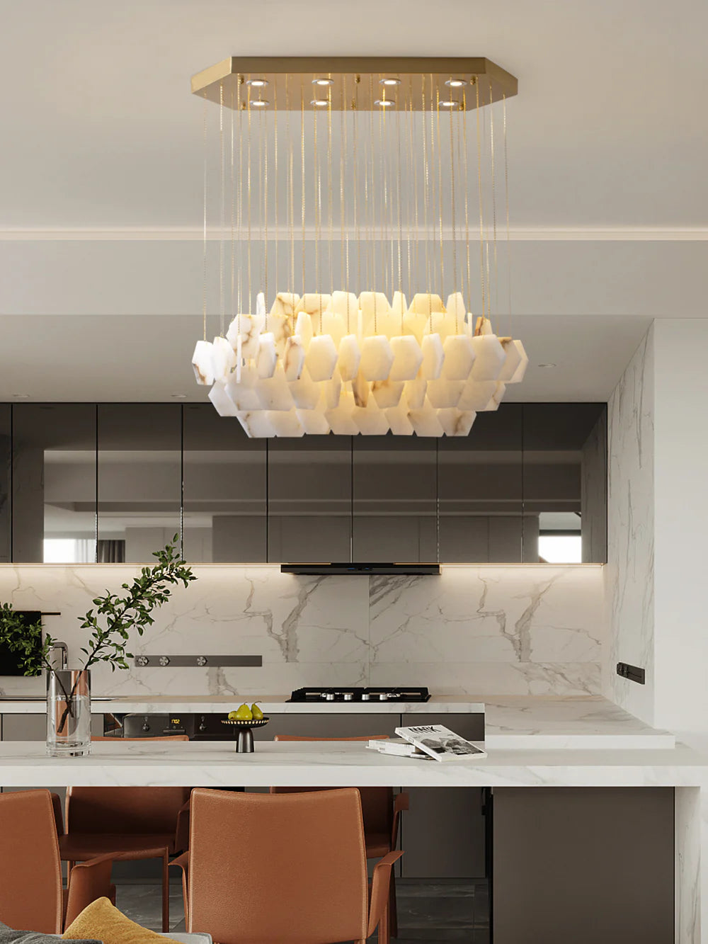 Natural Alabaster Chandelier