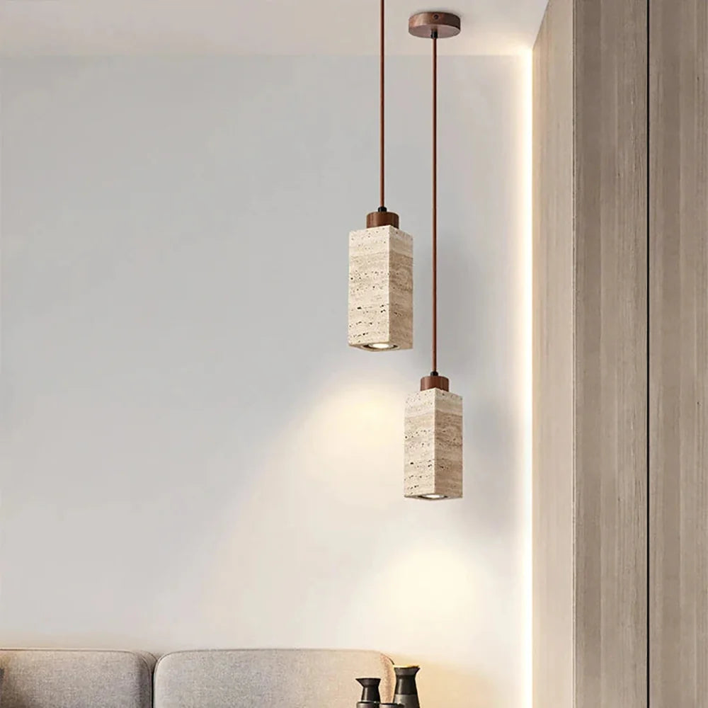 Natural Travertine GLigEt Pendant Light