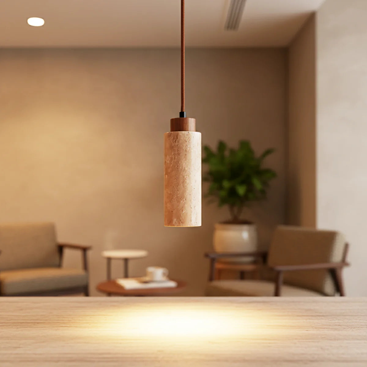 Natural Travertine GLigEt Pendant Light