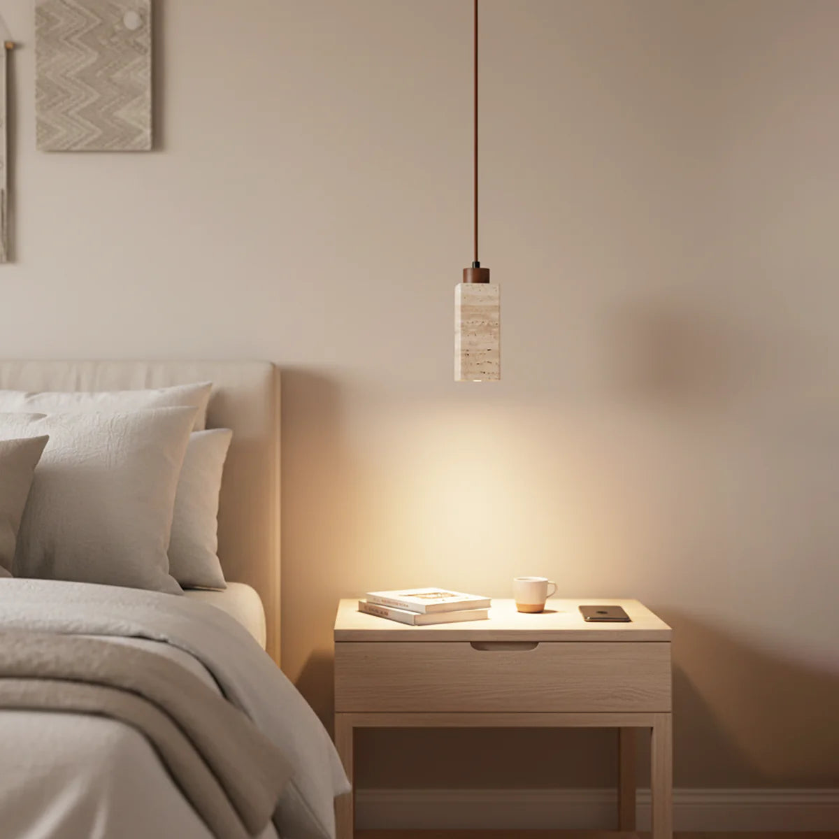 Natural Travertine GLigEt Pendant Light