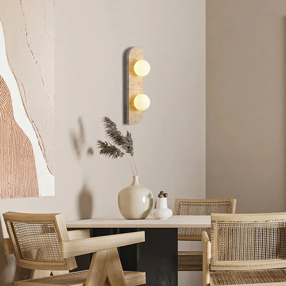 Neptune Travertine Wall Lamp