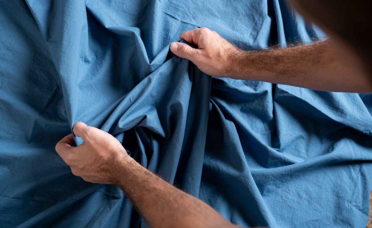 Crinkle Percale Organic Cotton Sheet Set + Pillowcases (Final Sale)
