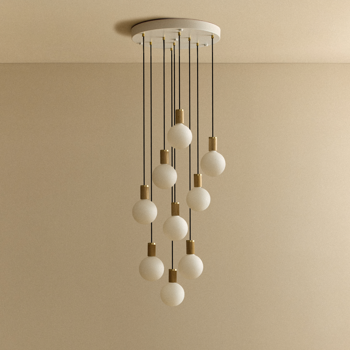 Nine Pendant in Oak + Sphere IV