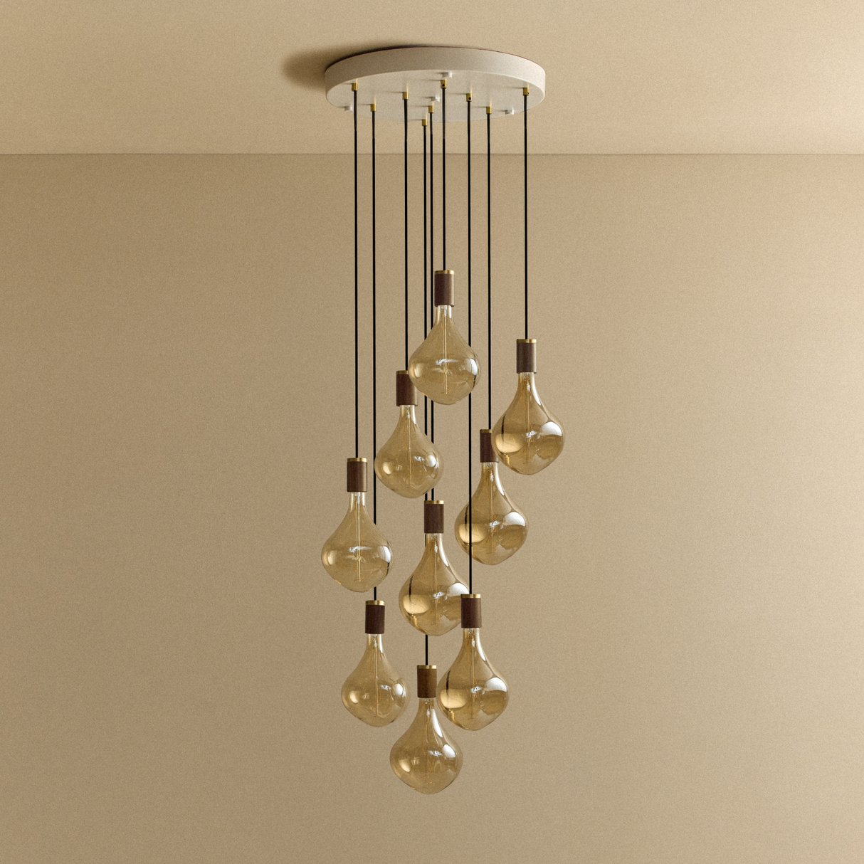 Nine Pendant in Walnut + Voronoi II