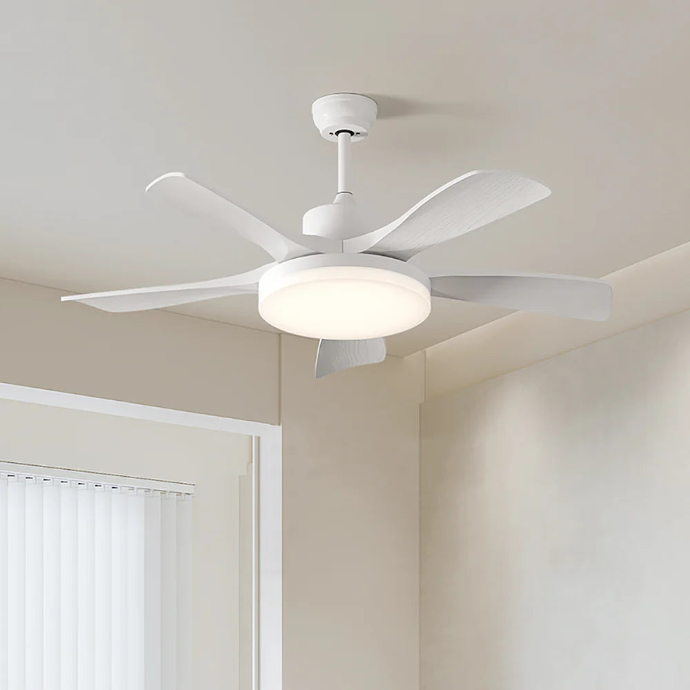 Nordic Fan Blade White Ceiling Fan Light