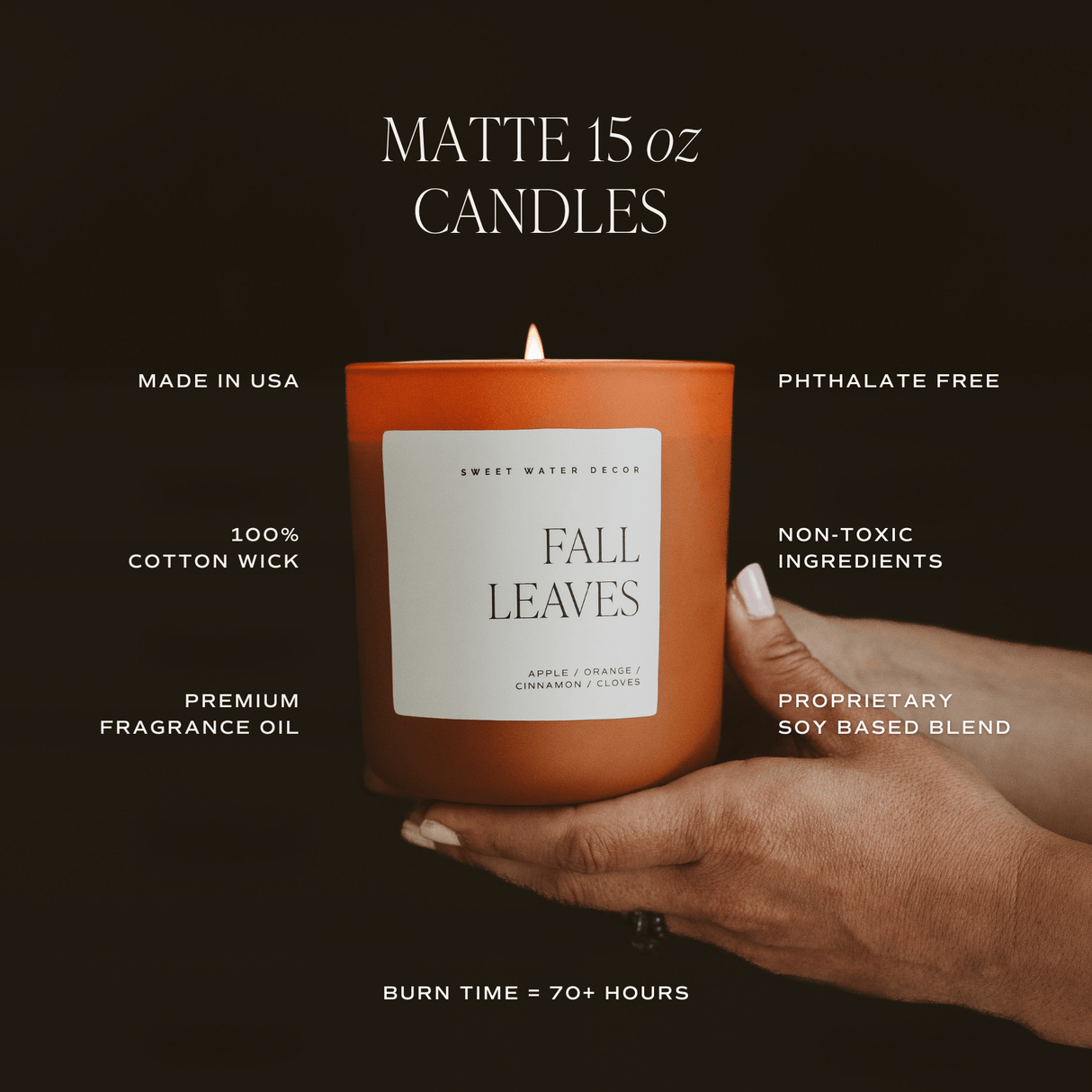 Spiced Apple Cider Soy Candle - Orange Matte Jar - 15 oz