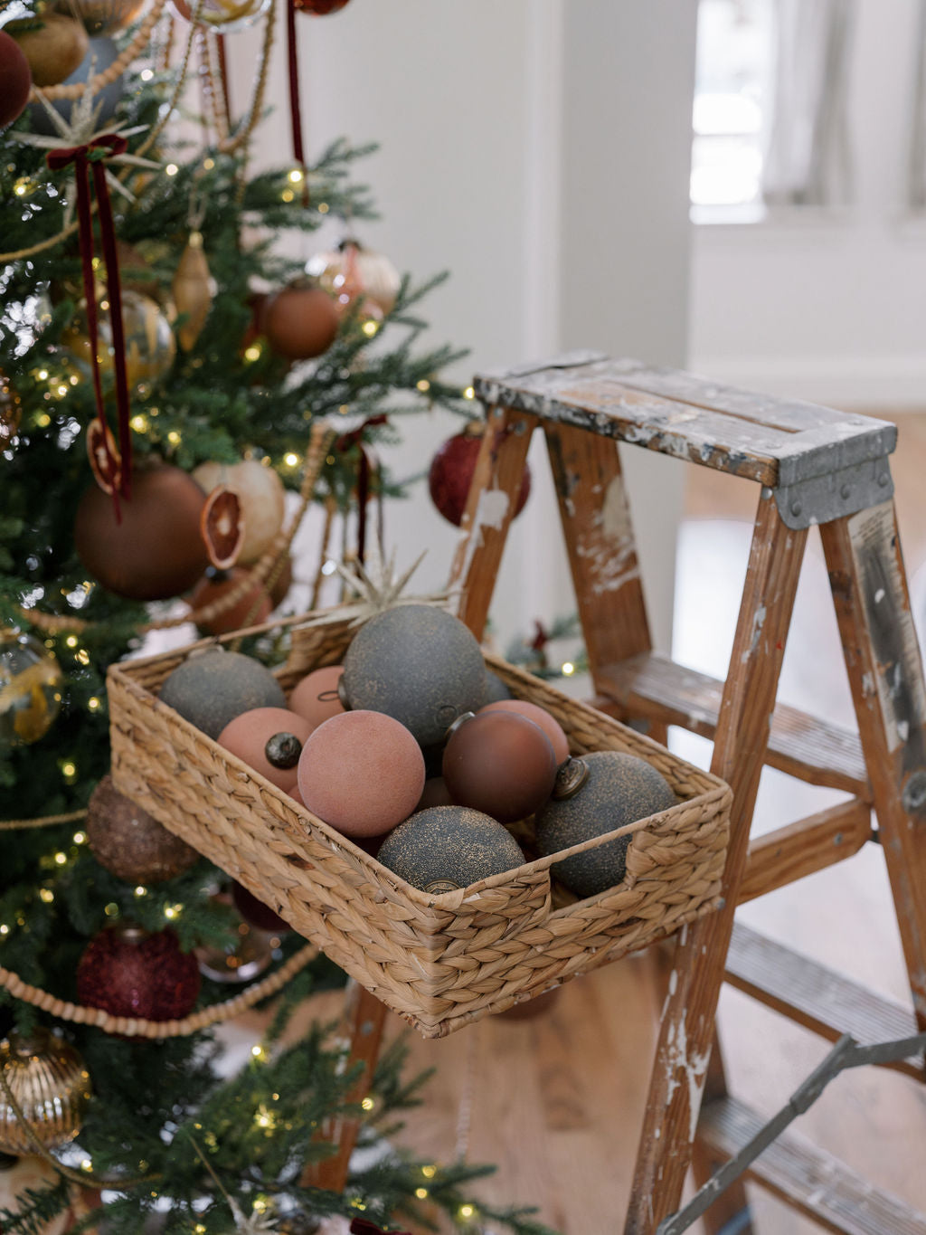 5" Textured Slate Blue Glass Ornament