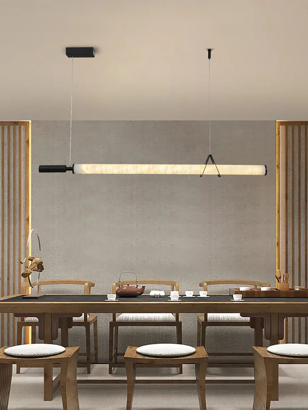 Organic Alabaster Linear Pendant Light
