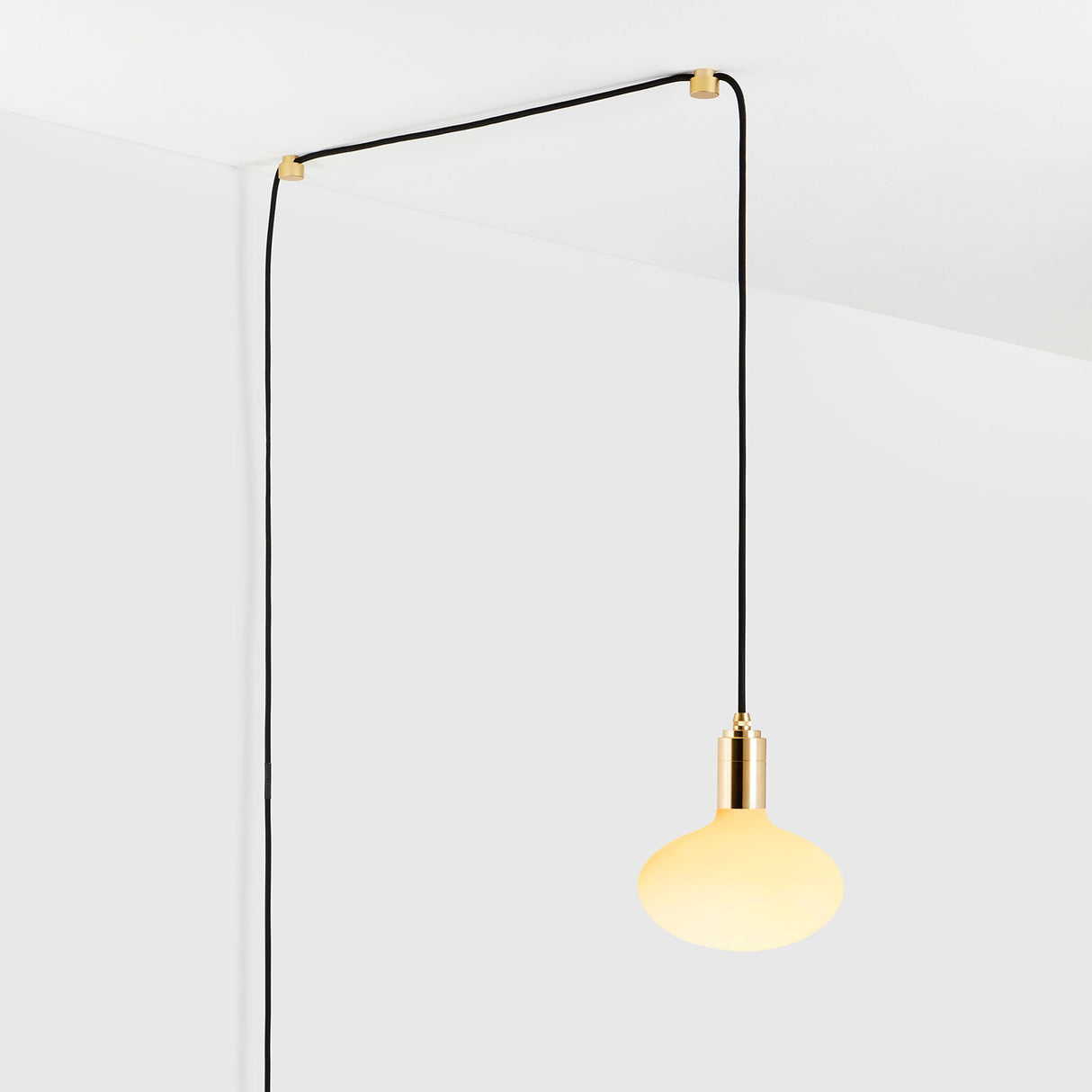 Oval Dim to Warm Plug-In Pendant in Brass