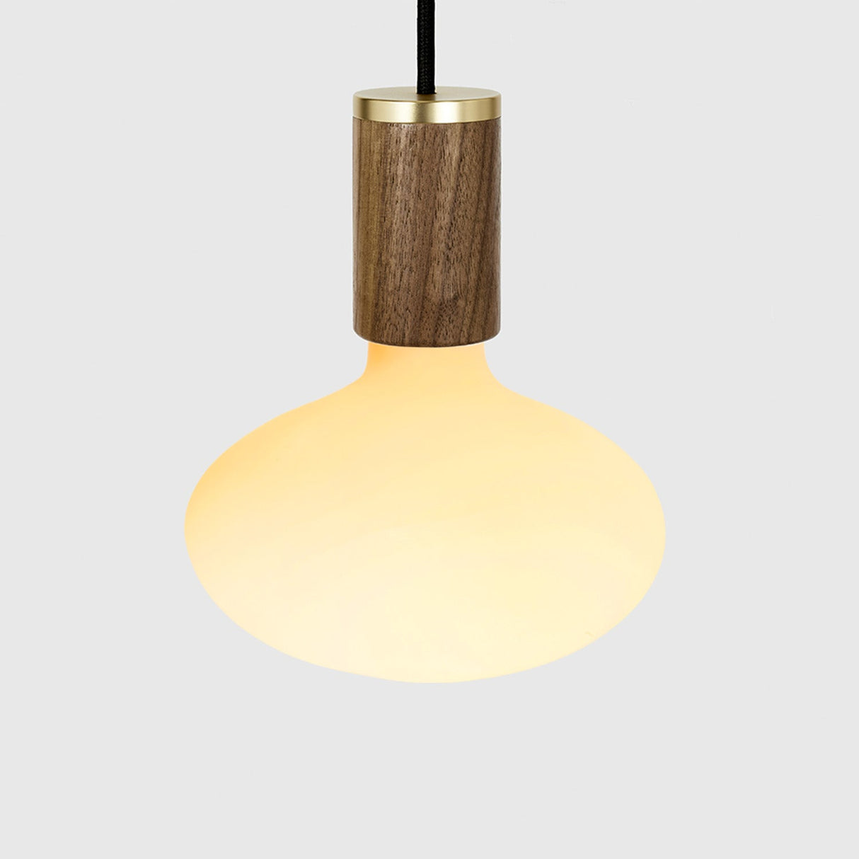 Oval Dim to Warm Pendant Light in Walnut