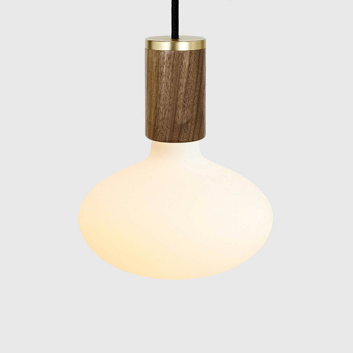 Oval Dim to Warm Pendant Light in Walnut