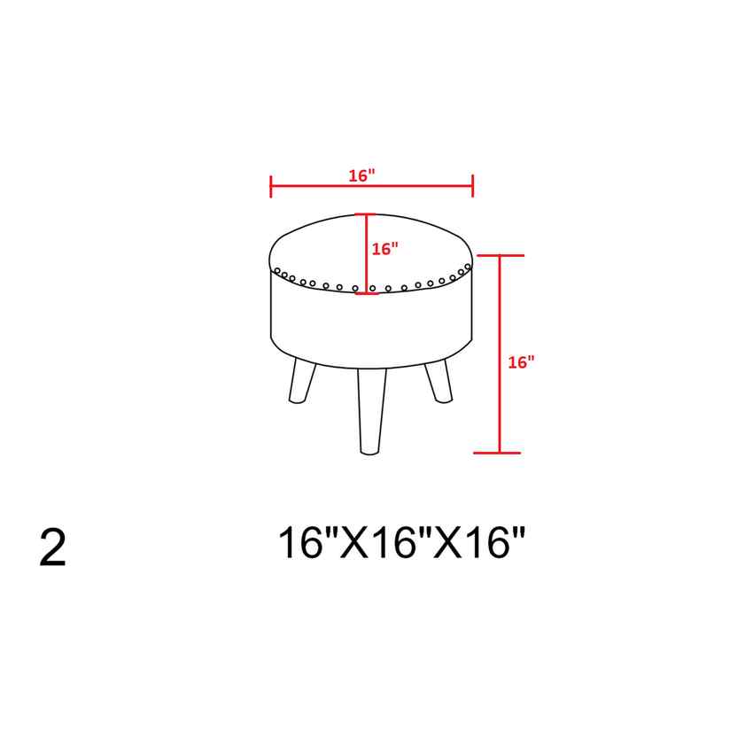 Huttschlag Dark Red Ottoman