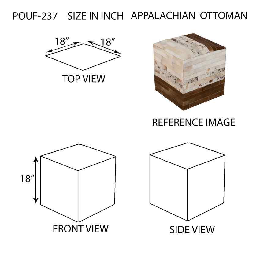 Grobrubbach Dark Brown Pouf