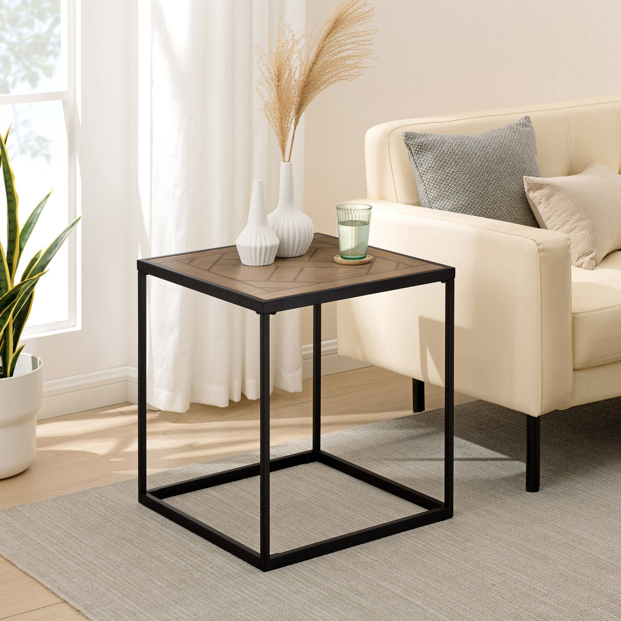 Parquet 20" Square Side Table