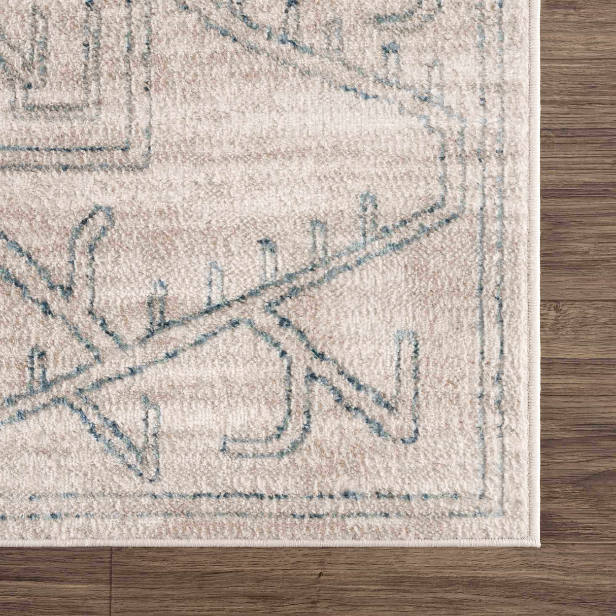 Divya Cream & Silver Blue Area Rug - Clearance
