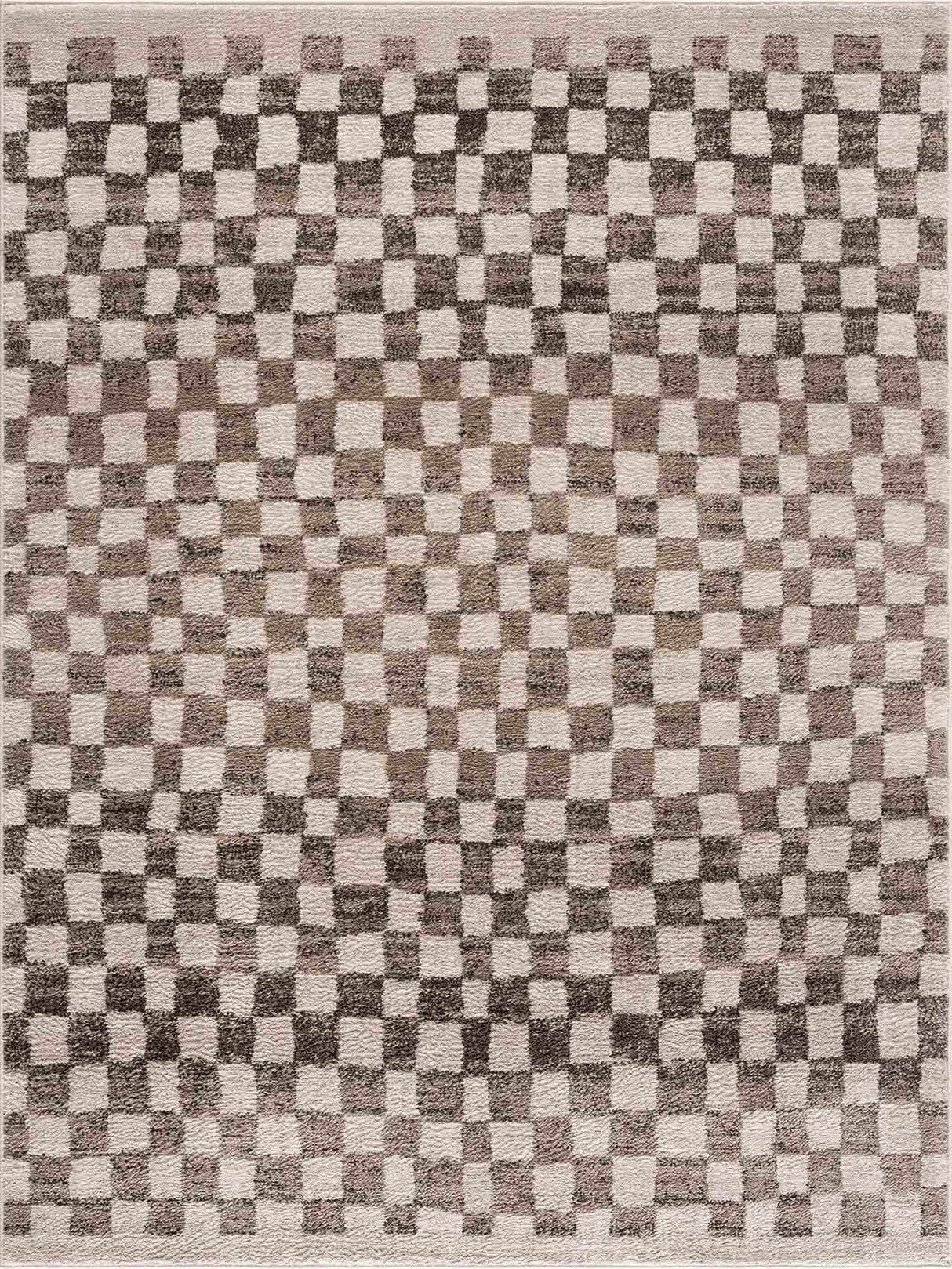Benjy Cream & Charcoal Checkered Area Rug