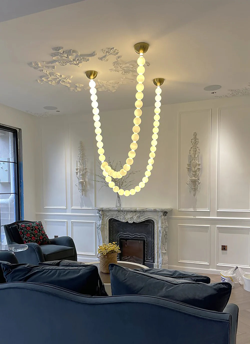 Pearl Alabaster Necklace Chandelier
