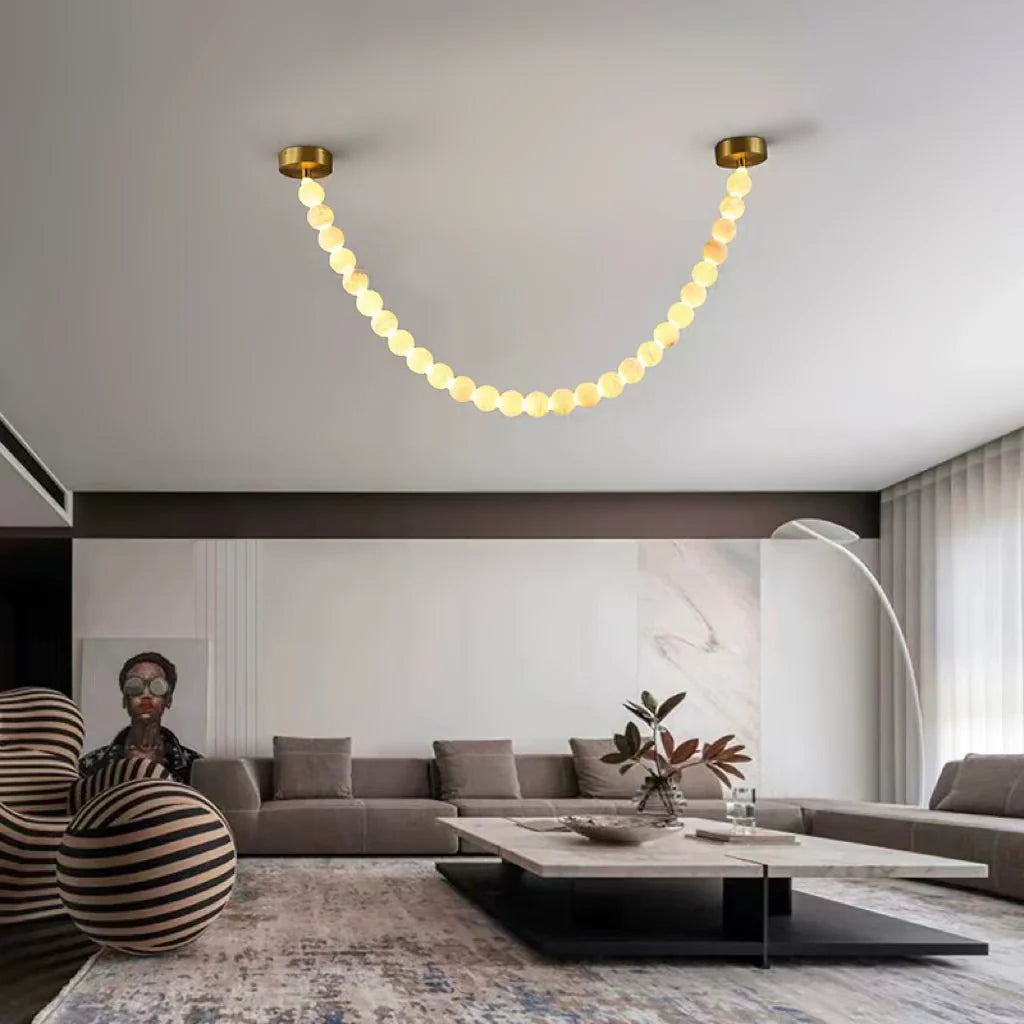 Pearl Alabaster Necklace Chandelier