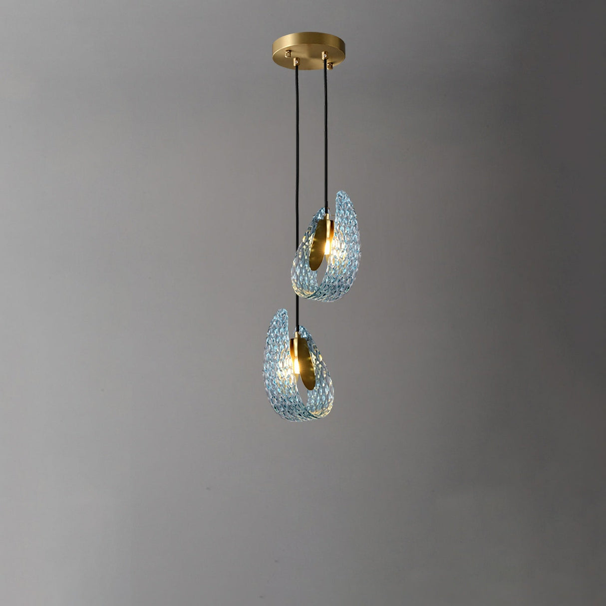 Petal Blue Glass Pendant Light
