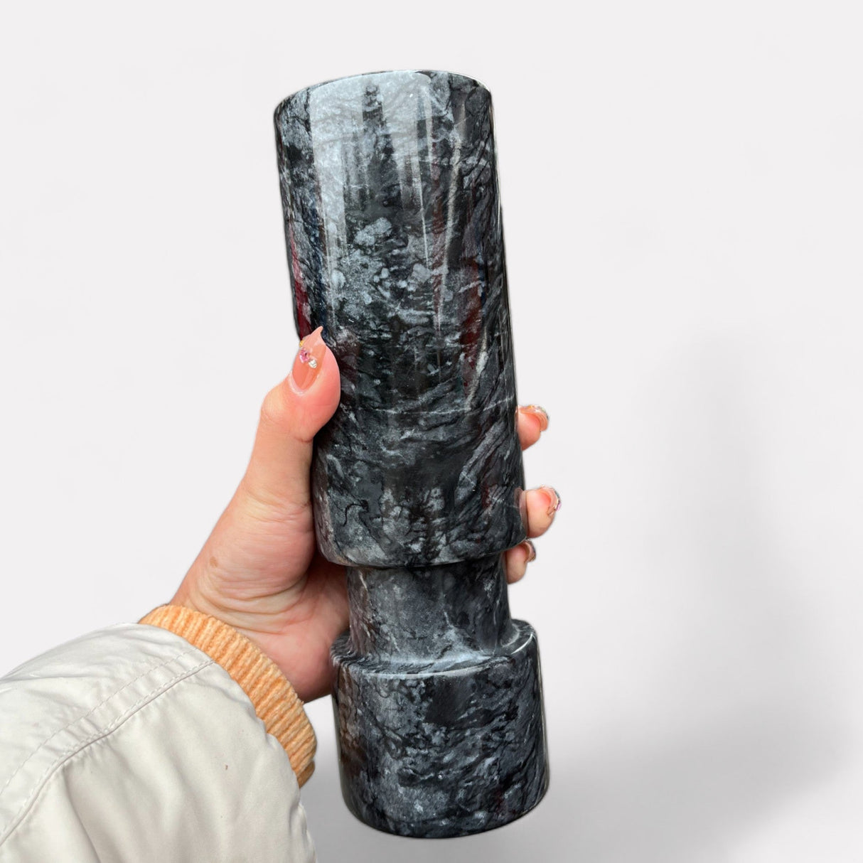 Noir Oceana Marble Candle Holders