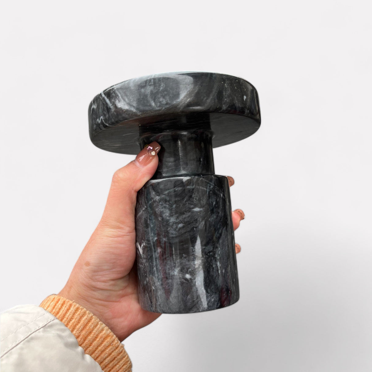 Noir Oceana Marble Candle Holders