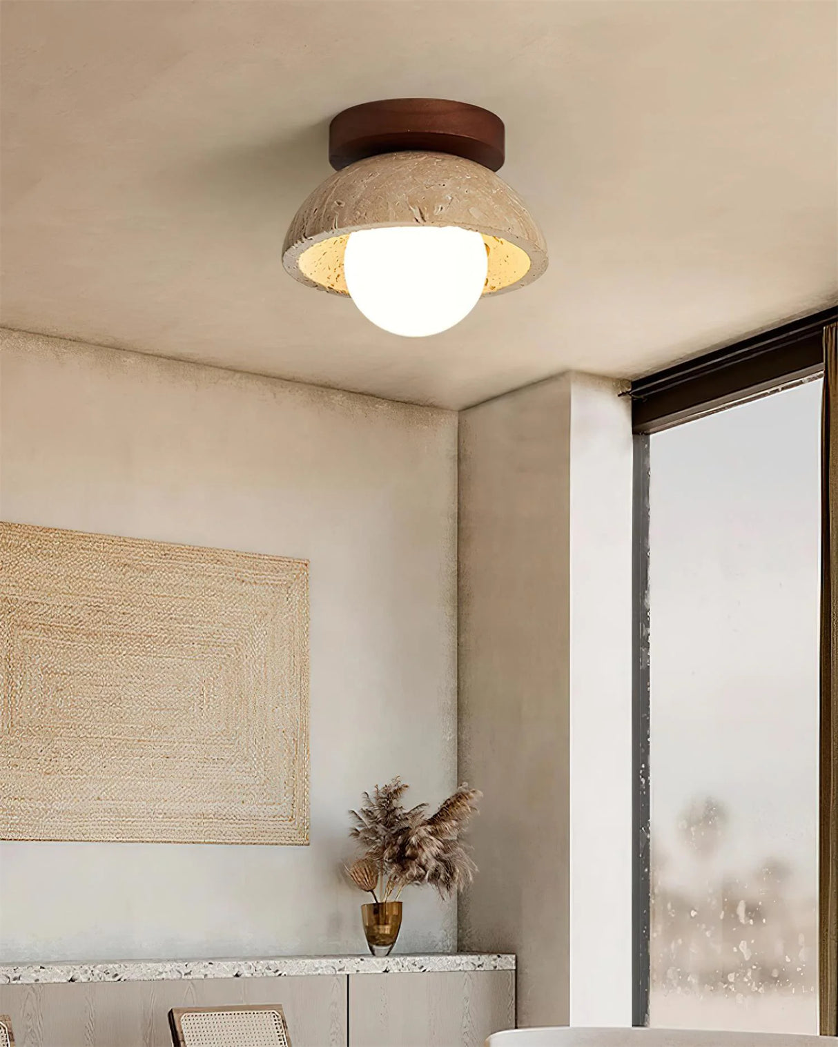 Piedra Travertine Ceiling Light