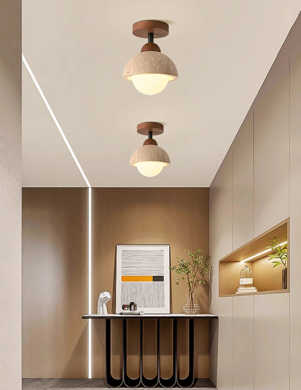 Piedra Travertine Ceiling Light