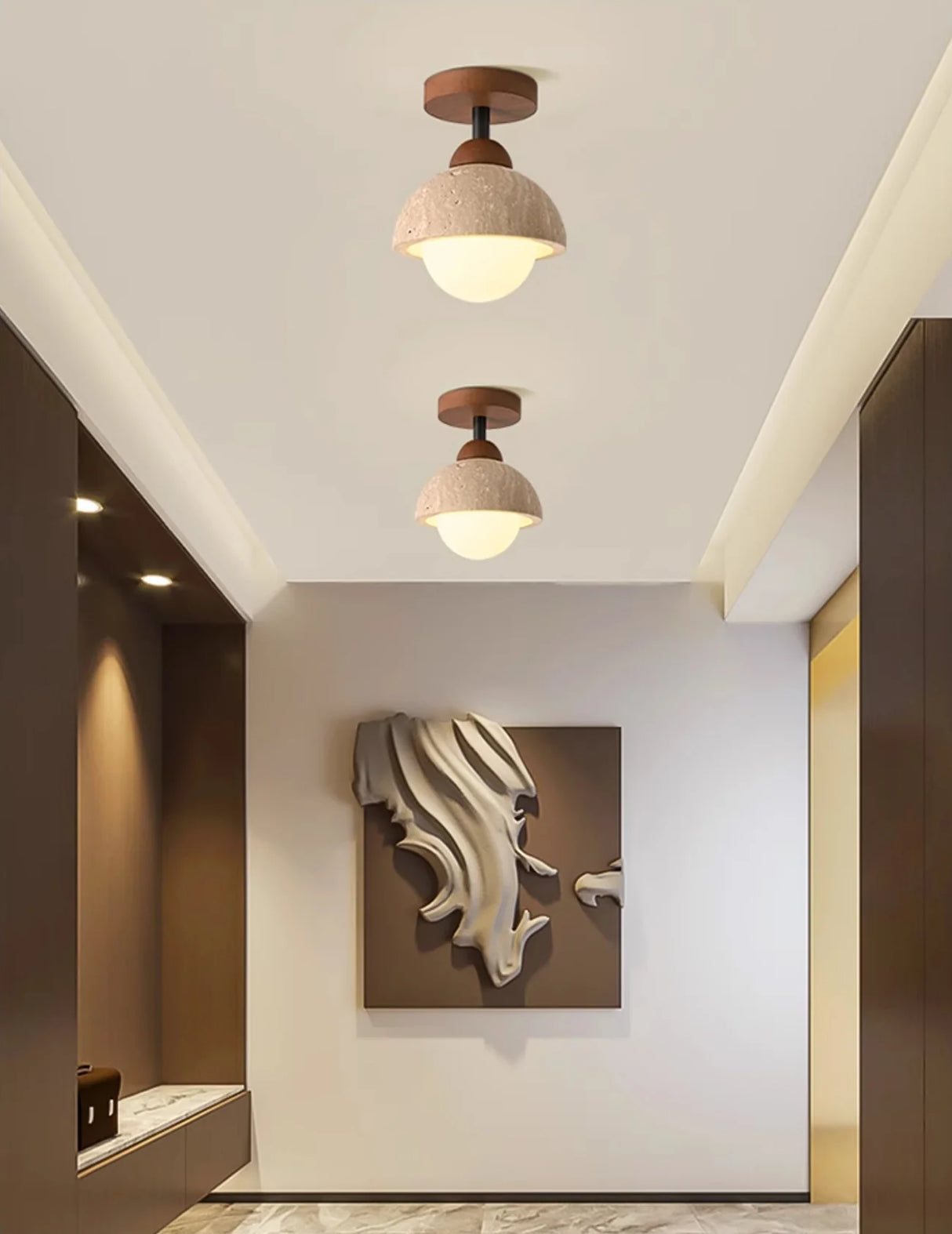 Piedra Travertine Ceiling Light