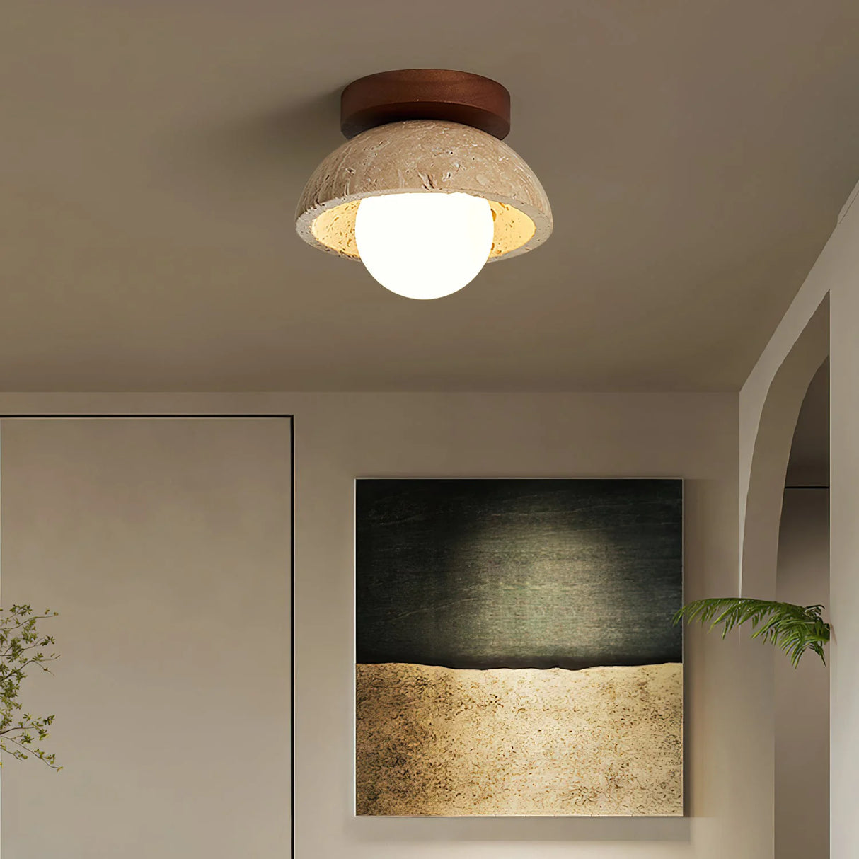 Piedra Travertine Ceiling Light