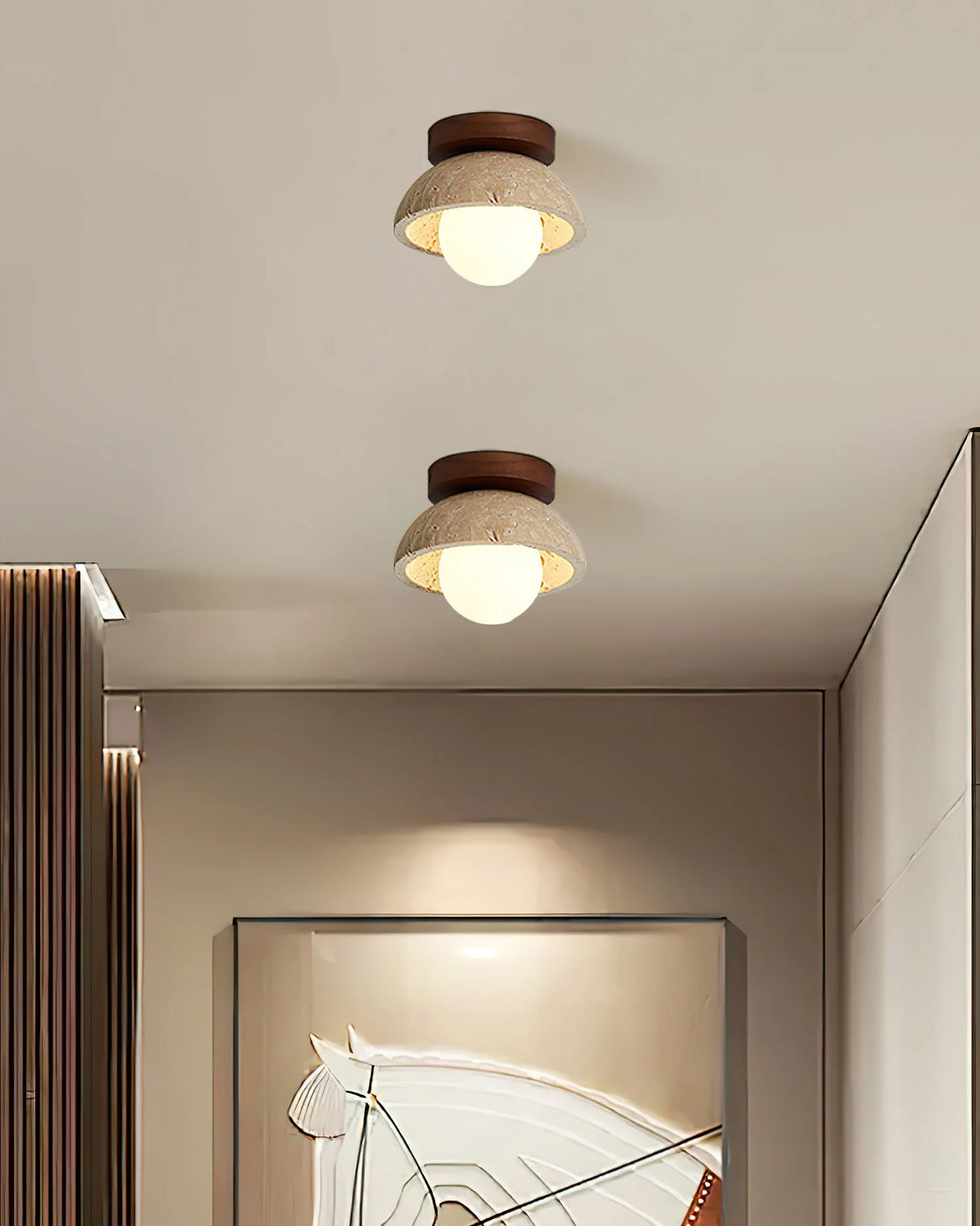 Piedra Travertine Ceiling Light