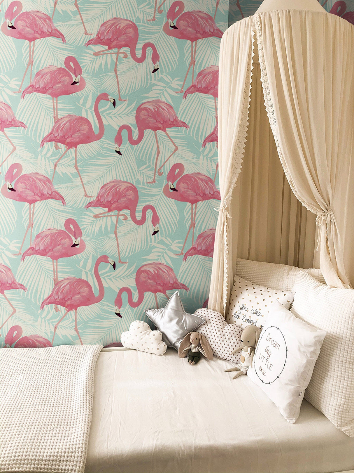 Pink Flamingo Wallpaper Removable Wallpaper