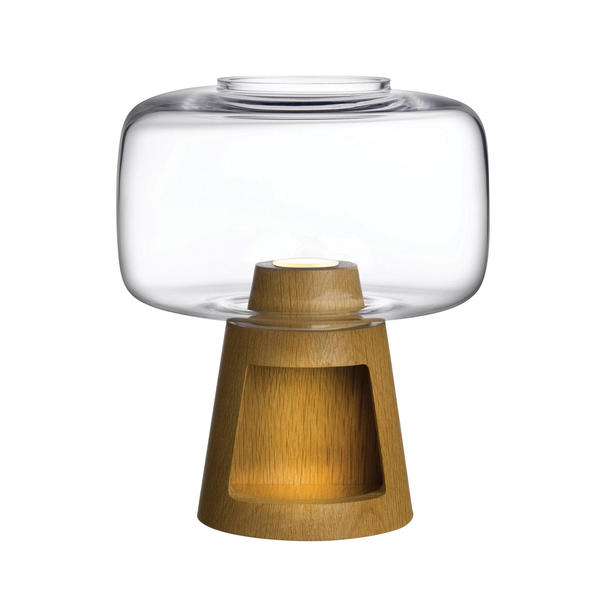 Tree Lamp with Glass and Oak Base