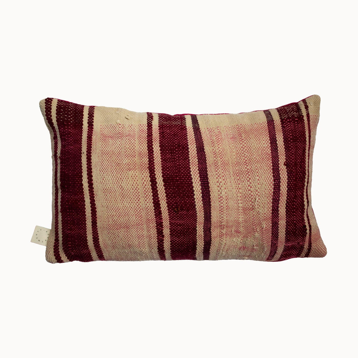 Reversible Woven and Velvet Lumbar Pillow