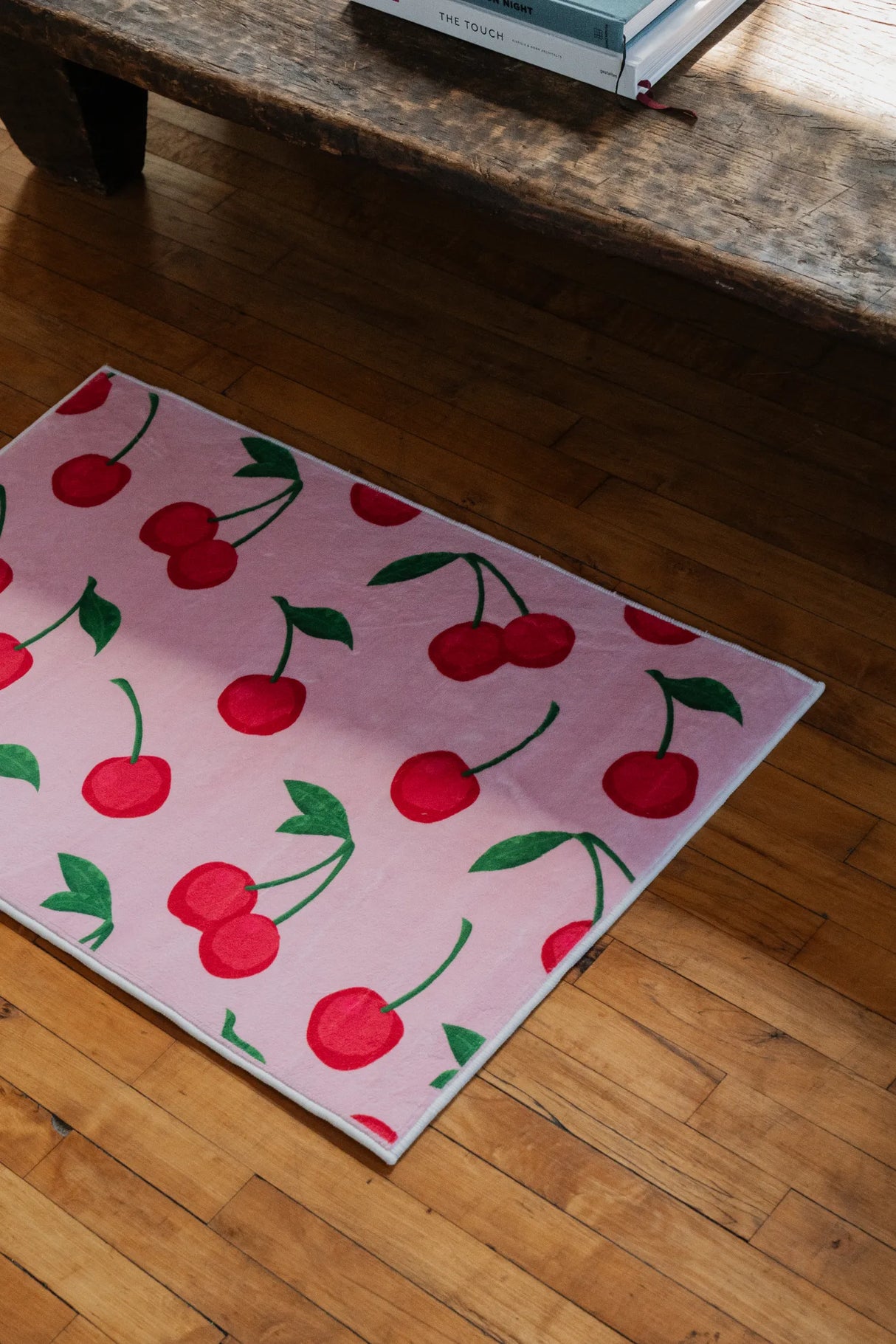 Cute Pink Cherry Rug by Elizabeth Bay
