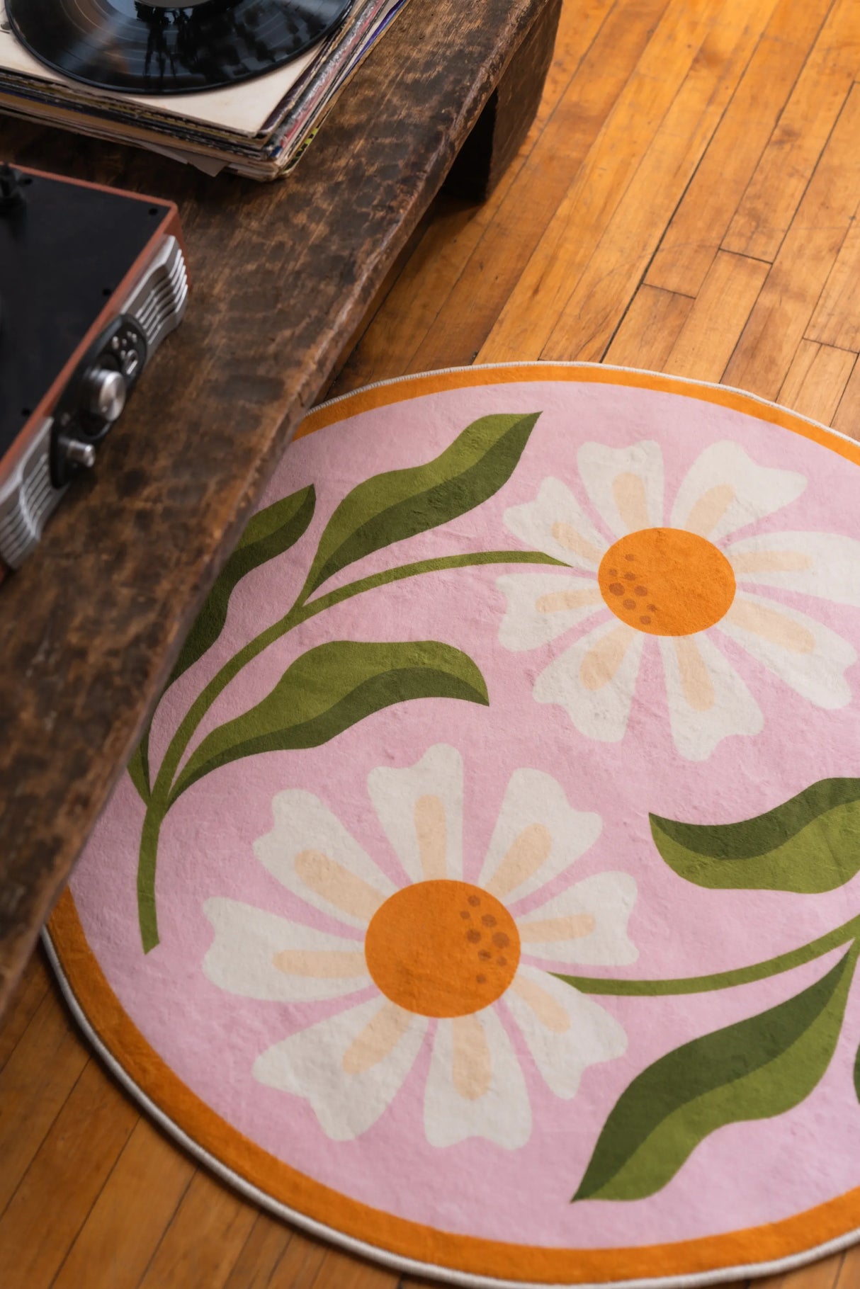 Dual Daisy Round Rug by Jessica Miller