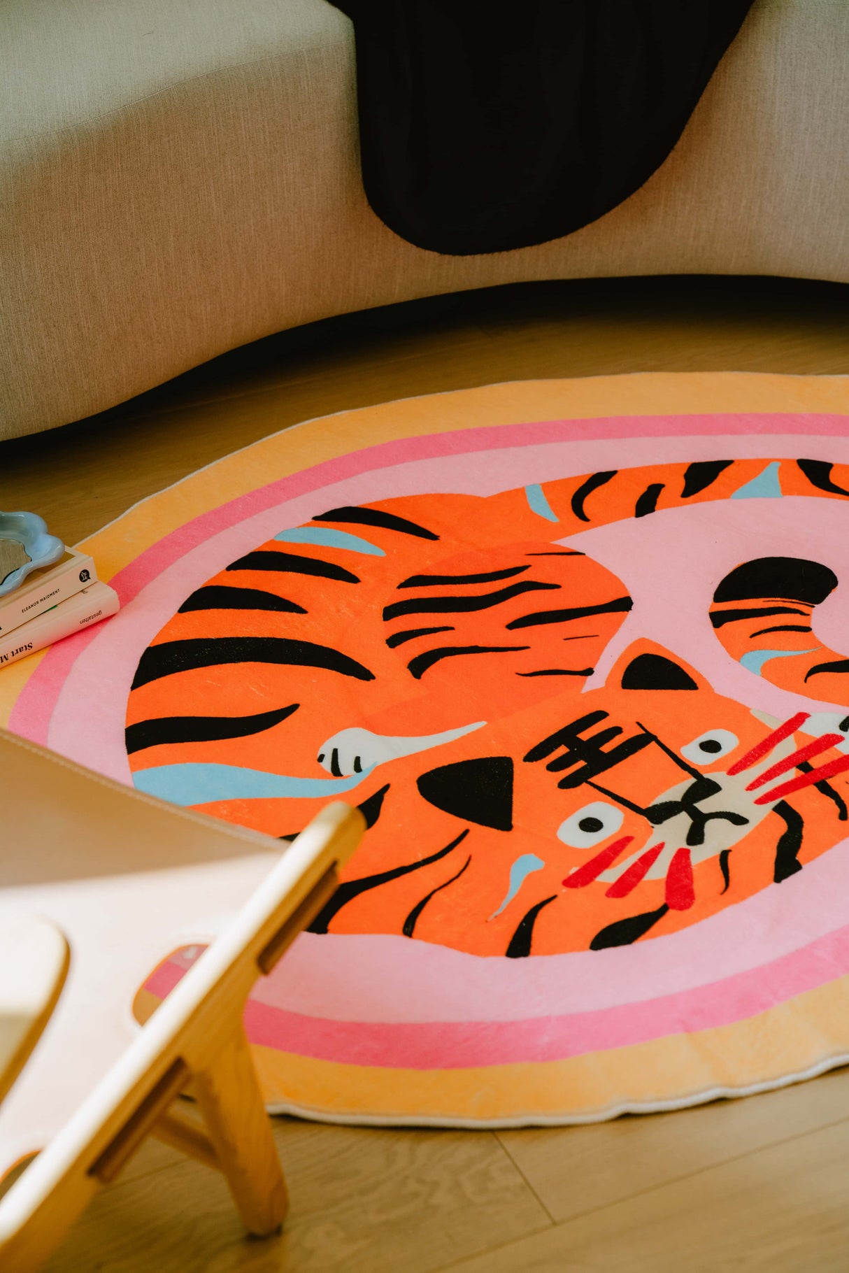 Oval Tiger Area Rug by Lu Yang