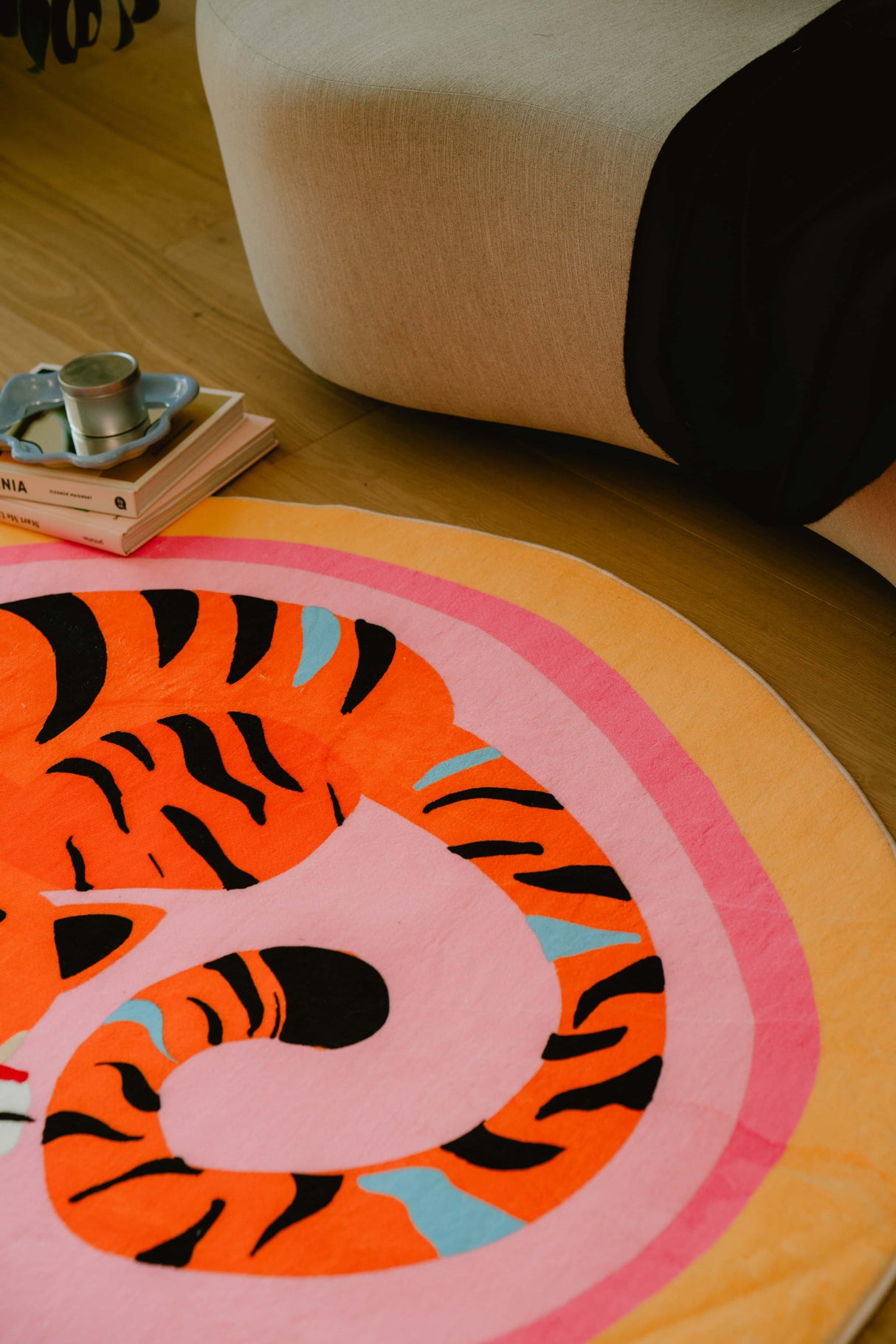 Oval Tiger Area Rug by Lu Yang