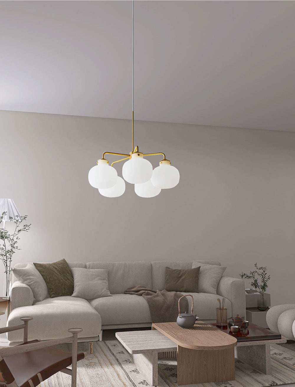 Raito Glass Globe Pendant Chandelier